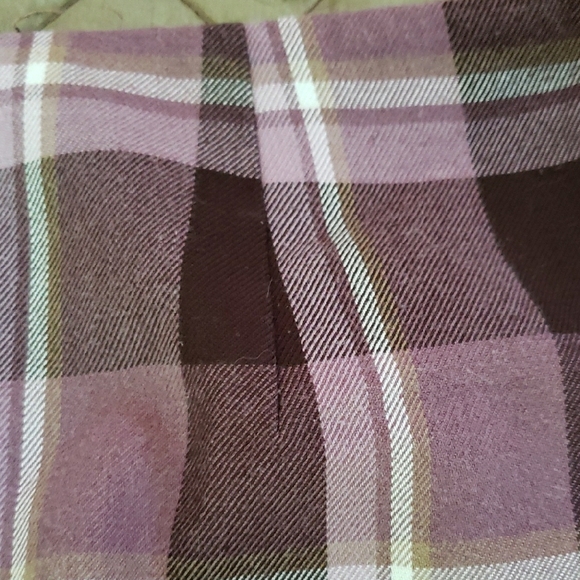 Purple and White Plaid Midi Vintage Straight Skirt for Casual Occasions - Picture 3 of 6